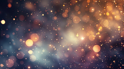 Naklejka premium Beautiful bokeh background with golden and blue tones, creating dreamy atmosphere. Perfect for festive or celebratory themes