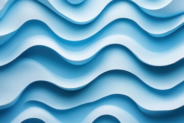 Fototapeta premium Series of abstract blue curved waves create a pattern