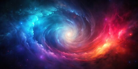 Cosmic Swirl A Vibrant Nebula in Shades of Blue, Pink, and Orange