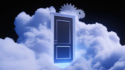 Time never turns back, A high-fidelity image of a door that symbolizes a passage to the past, encapsulated in a modern design.