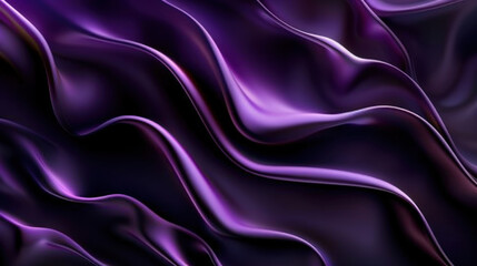 Obraz premium Sleek purple fabric waves create luxurious and elegant texture, evoking sense of depth and movement. rich color enhances visual appeal, perfect for backgrounds or design elements