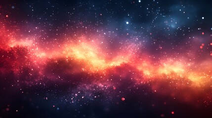 Naklejka premium Celestial symphony, A vibrant abstract nebula showcasing cosmic grandeur