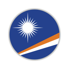 Obraz premium Marshall Islands flag circle icon vector illustration design