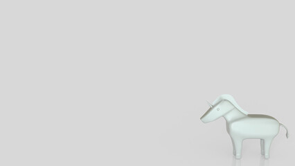 The White Unicorn for Business concept 3d Rendering.