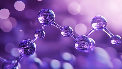 Purple Molecular Structure in Abstract Background