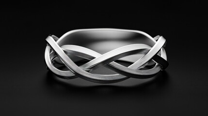 Infinity Ring Close-up on Black Background