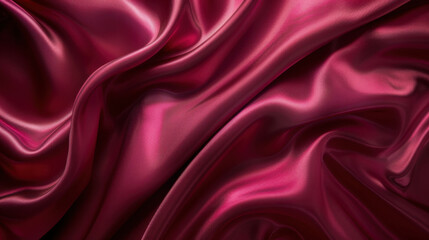 Obraz premium Luxurious red satin fabric with smooth, flowing texture and elegant drapes. rich color and sheen create sense of opulence and sophistication, perfect for various design applications