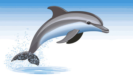 Obraz premium Jumping Dolphin Illustration