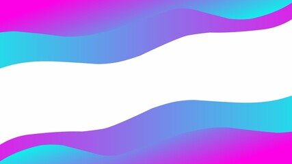 Abstract wavy background with pink, blue, and purple gradient, smooth curves, and blank white center space