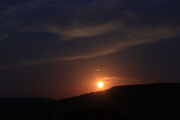 Saskatchewan Scenery -Abandoned Farm, Horses, Moon, Sky