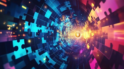 Abstract Puzzle Tunnel, Digital Future