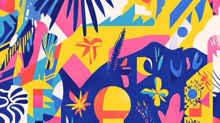 Obraz premium Abstract floral summer design, website banner