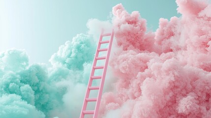 Creative artistic dreamscape surreal environment digital art cloud aesthetic elevated perspective conceptual visualization