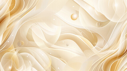 Fototapeta premium Elegant abstract background with soft waves and golden accents, creating serene and luxurious atmosphere. Ideal for design projects and digital art