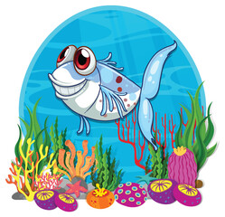 Obraz premium Colorful Underwater Sea Life Illustration