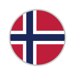 Obraz premium Norway flag circle icon vector illustration design