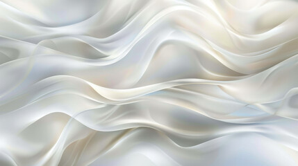 Obraz premium Soft, flowing waves of white and light gray create serene and elegant background. smooth texture and gentle curves evoke sense of calm and tranquility