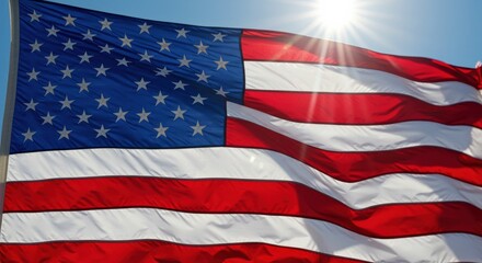 Obraz premium American flag waving in the breeze