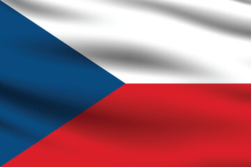 Czech flag official colors and proportion digital vector illustration. Pleated flag.