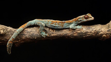 Stunning Azure and Russet Gecko on a Branch