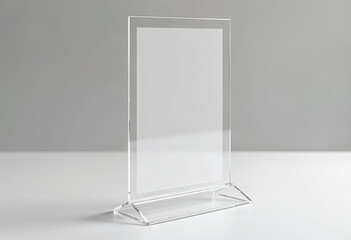 Clear Acrylic Display Stand, Menu Holder, Tabletop Sign, Blank Template