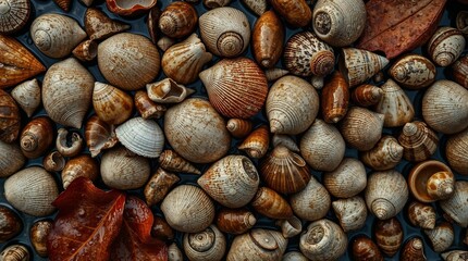 close up of seashells 