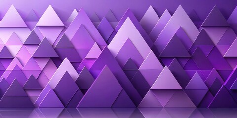 Obraz premium Abstract Purple Triangular Geometric Pattern Background Design with Reflective Surface