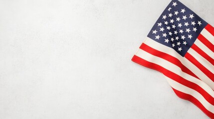 Obraz premium A close-up of the American flag, showcasing its stars and stripes against a plain background, symbolizing patriotism and national pride.