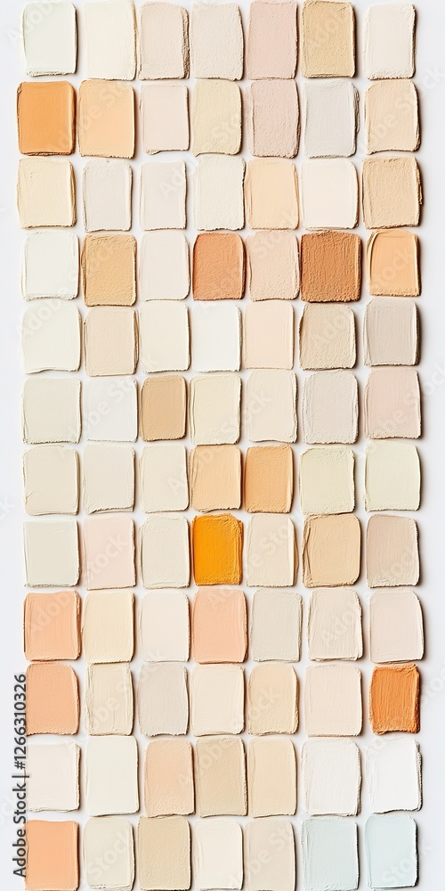Poster aesthetic collection of beige and neutral paint swatches displayed in a grid format for artistic ins