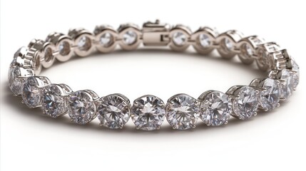 Obraz premium Elegant diamond bracelet on white background