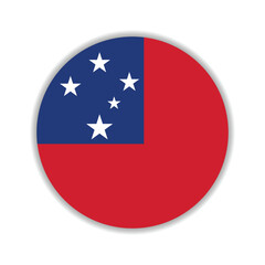 Samoa flag circle icon vector illustration