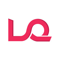 lq letter logo vector icon. sign of lq letter logo initial with pink collor logo illustration