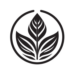 Three leaves in circle logo.