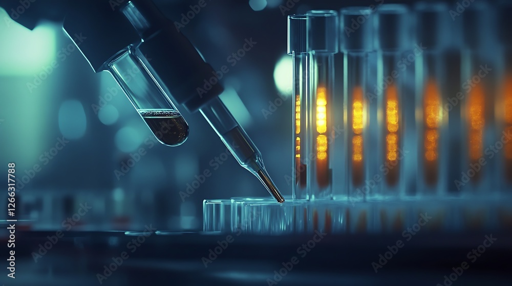 Aufkleber a pipette dispensing liquid into test tubes showcasing laboratory precision and innovation : generat