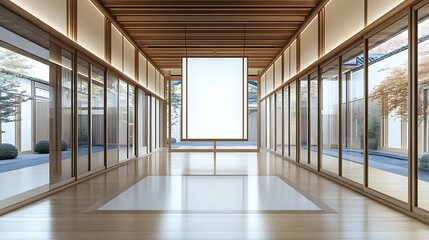 Fototapeta premium Serene Minimalist Japanese Corridor Design