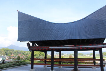 batak toba traditional house with gorga carving ornament
