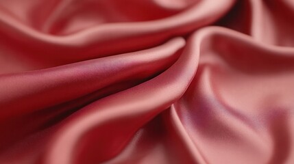 Fototapeta premium Draped coral silk fabric, studio backdrop, textured, luxurious