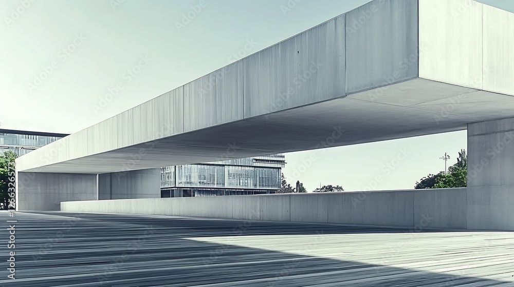 Leinwandbilder sleek modern concrete bridge with unique architectural lines and reflections : generative ai