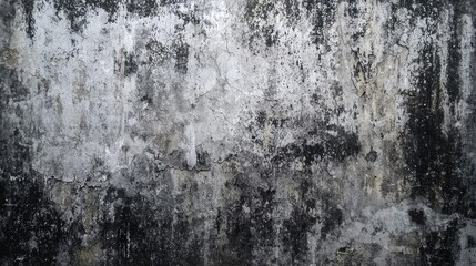 Obraz premium Weathered concrete wall with peeling paint, showcasing texture and decay in an urban setting