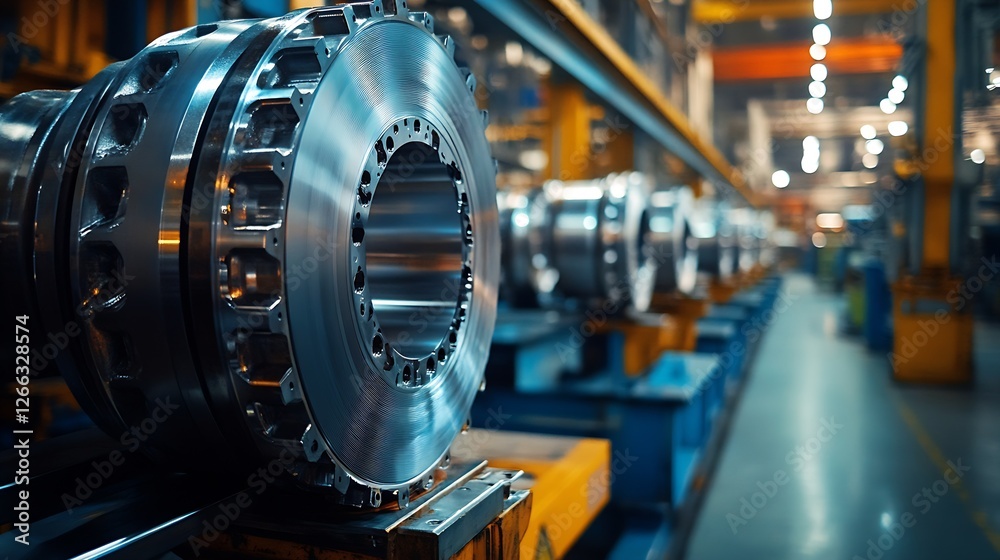 Leinwandbilder advanced manufacturing line featuring multiple precision engineered components in an industrial envi