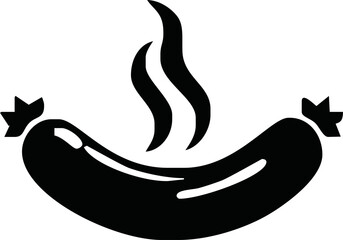 hot sausage icon. Frankfurt eating sausage symbol, logo. Simple style vector illustration
