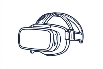 3D icon representing virtual reality headset for advanced technology experiences on white.
