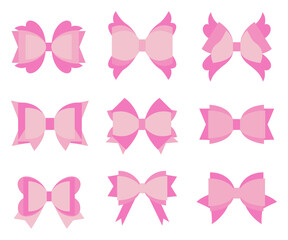 Set of bow ties collection flat design illustration
