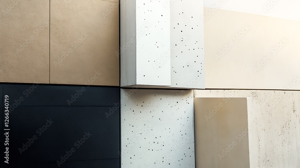 Poster sophisticated collection of modern architectural wall panels featuring diverse textures and shades :
