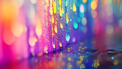 Colorful abstract water splash, vibrant lights background.  Use for posters, prints, or digital art