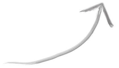 右肩上がりの黒色矢印の水彩イラスト1