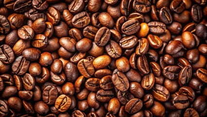 Aromatic Roasted Coffee Beans A Close-Up View of Rich, Dark Brown Beans