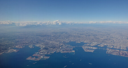 Fototapeta premium 空から見た地上（横浜上空）