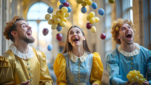 Minstrels and Mimes: A Royal Feast of Juggling Invisible Grapes for Amusement and Laughter