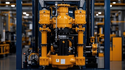 Fototapeta premium Industrial Pump Equipment in Manufacturing Facility